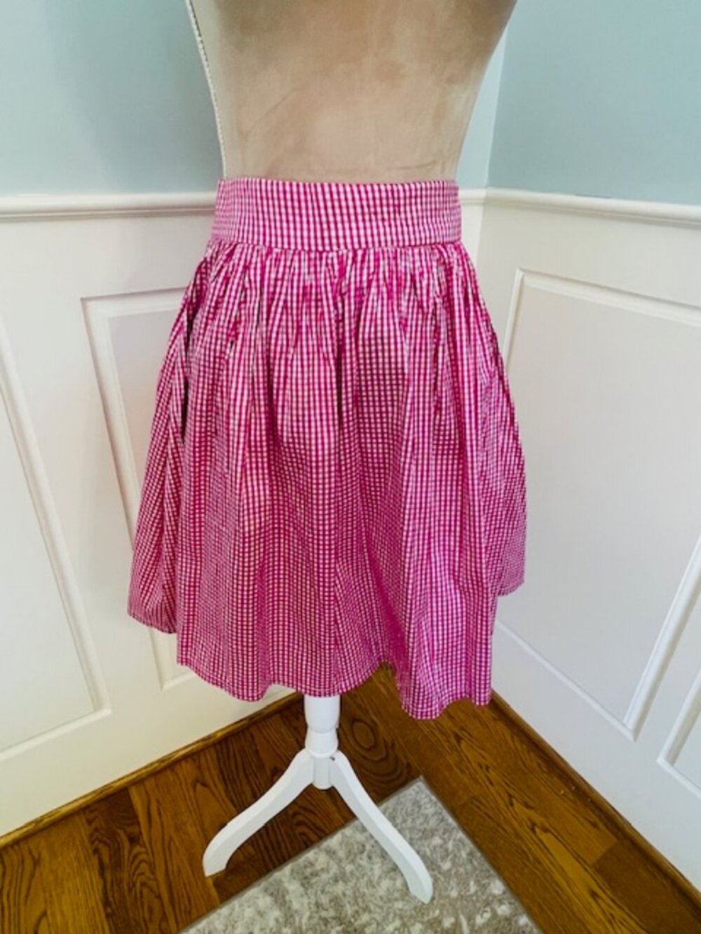 Just Madras Shantung Silk Plaid Gingham Full Skirt Size Small - Picture 4 of 8